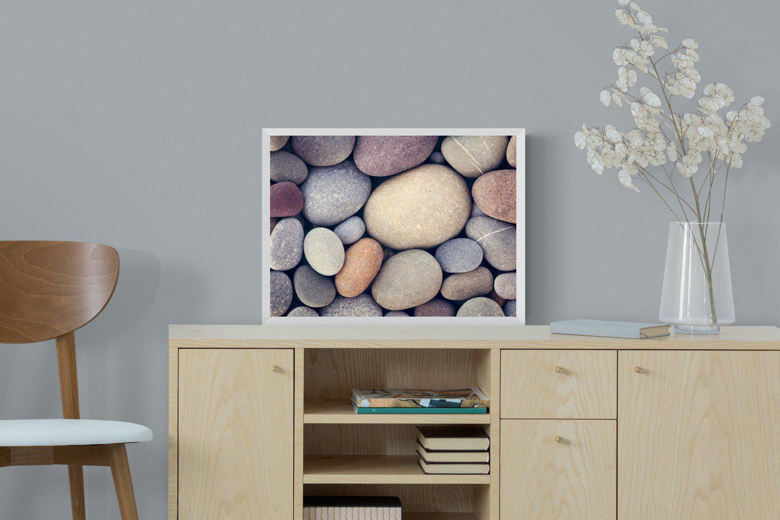 Chalky Pebbles-Wall_Art-60 x 45cm-Mounted Canvas-White-Pixalot