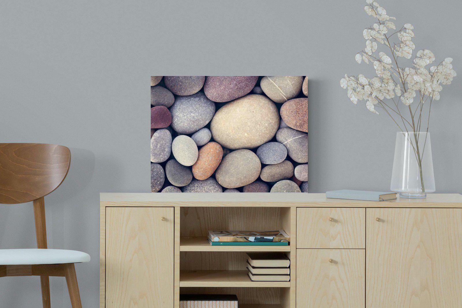 Chalky Pebbles-Wall_Art-60 x 45cm-Mounted Canvas-No Frame-Pixalot