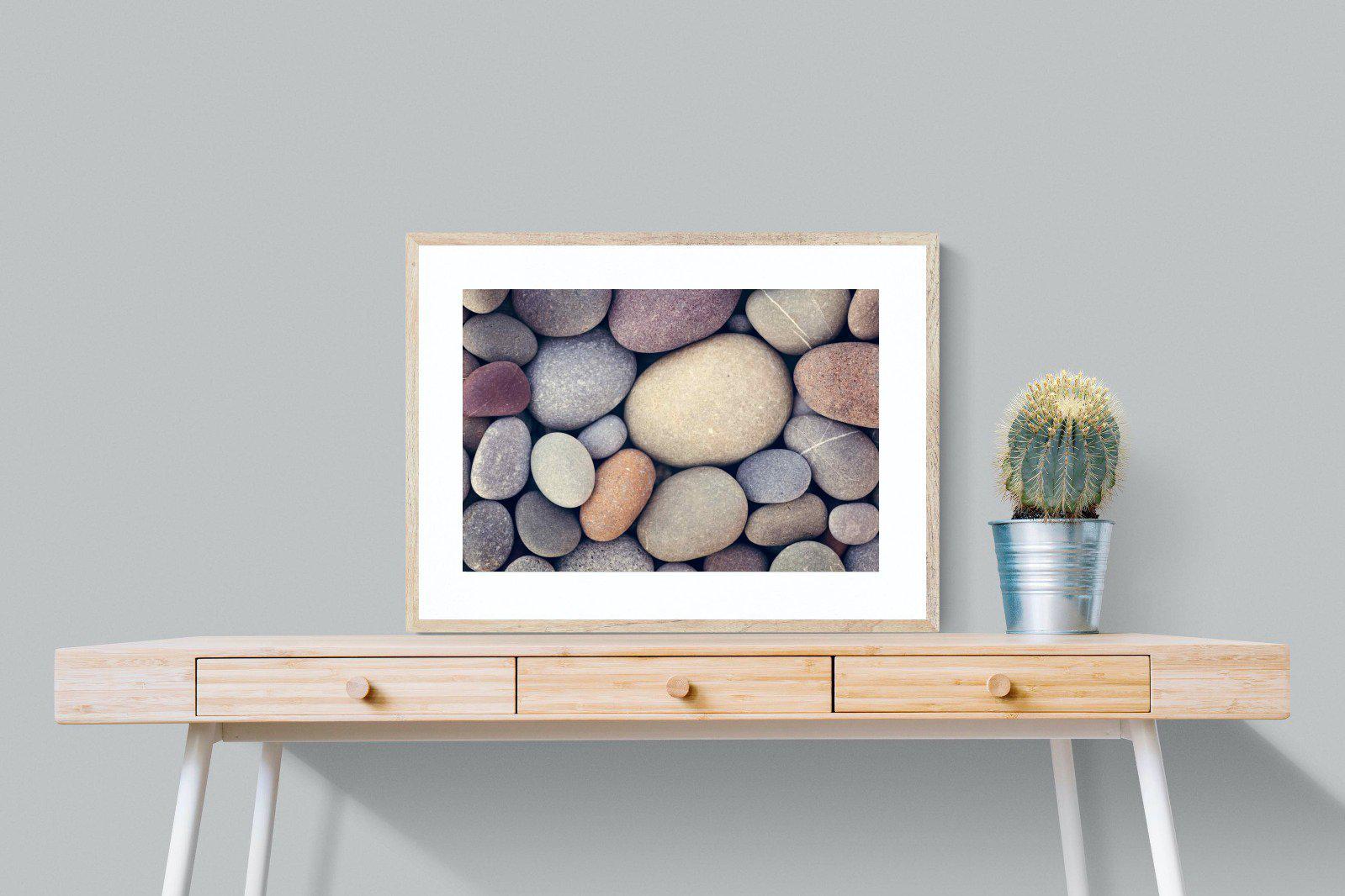 Chalky Pebbles-Wall_Art-80 x 60cm-Framed Print-Wood-Pixalot