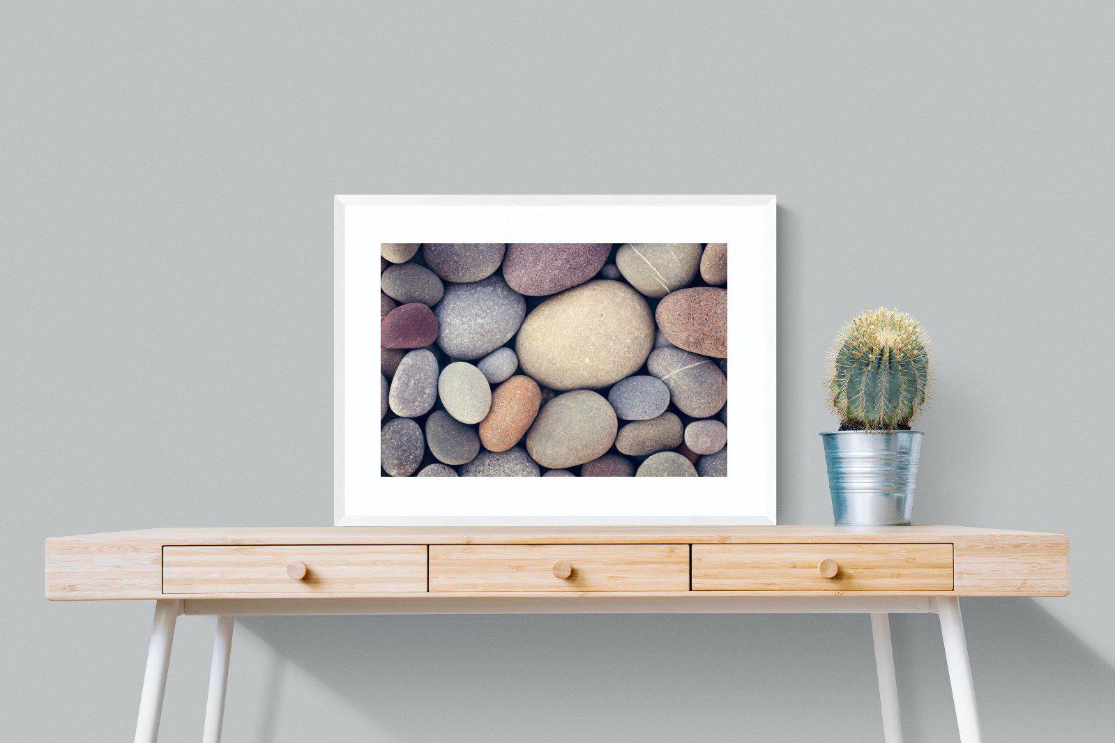 Chalky Pebbles-Wall_Art-80 x 60cm-Framed Print-White-Pixalot