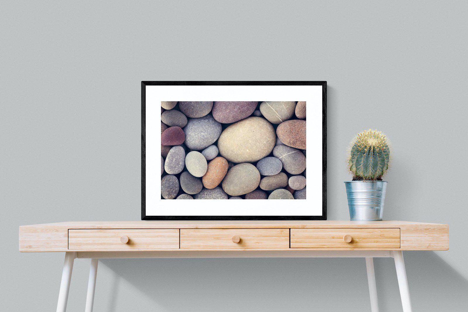 Chalky Pebbles-Wall_Art-80 x 60cm-Framed Print-Black-Pixalot