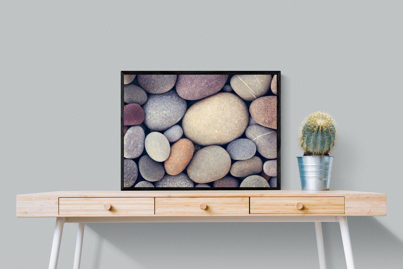Chalky Pebbles-Wall_Art-80 x 60cm-Mounted Canvas-Black-Pixalot