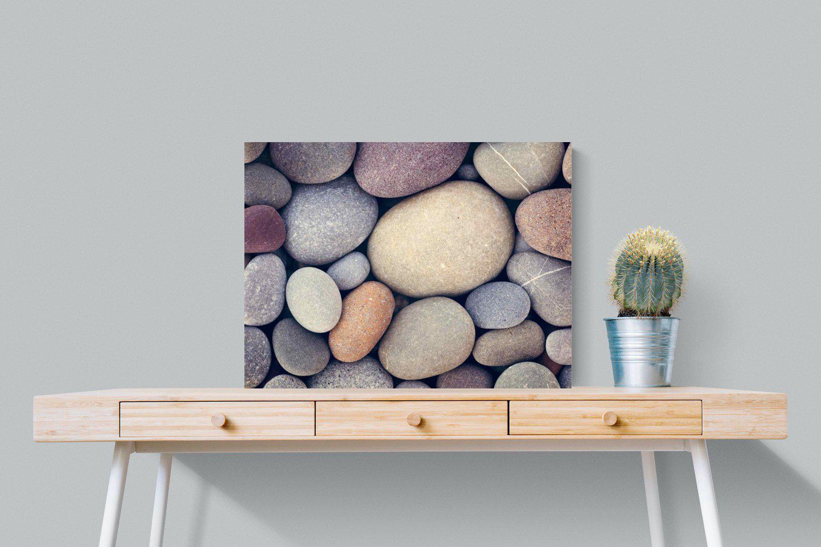 Chalky Pebbles-Wall_Art-80 x 60cm-Mounted Canvas-No Frame-Pixalot