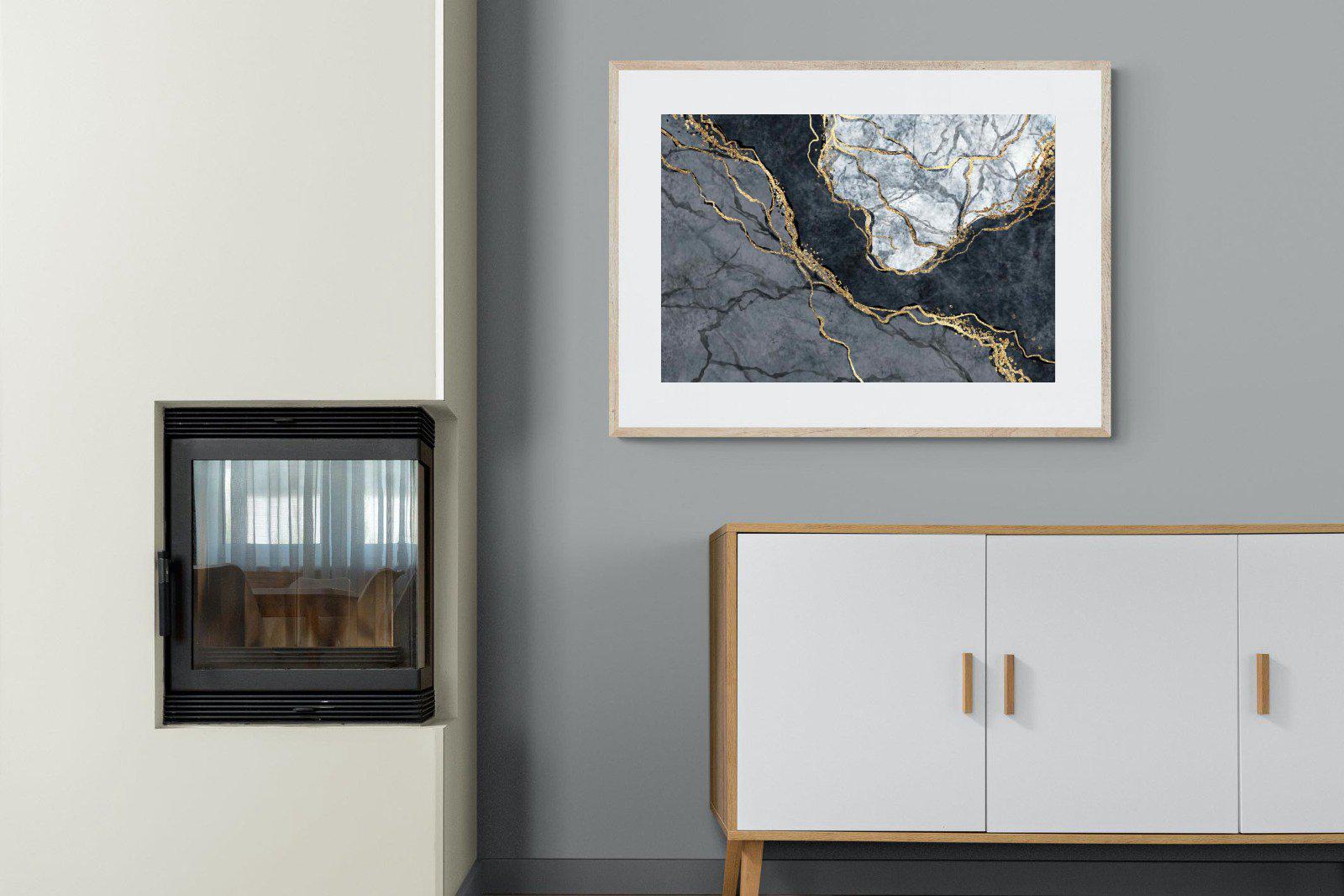 Charcoal & Gold-Wall_Art-100 x 75cm-Framed Print-Wood-Pixalot