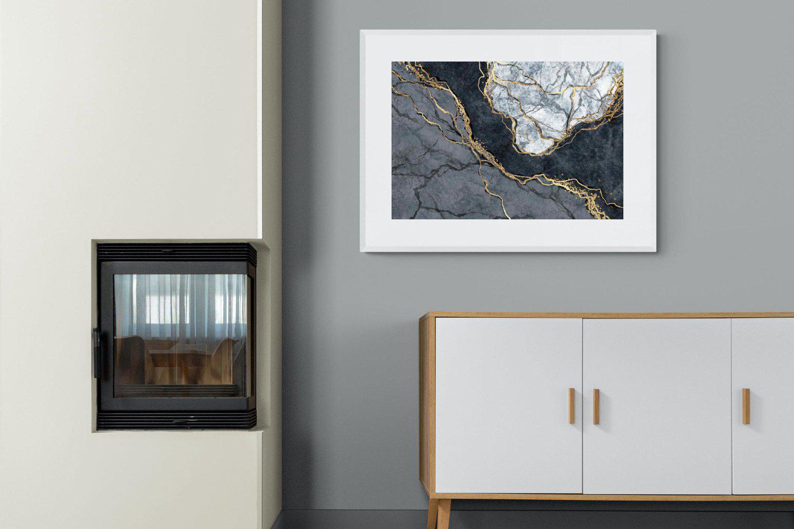 Charcoal & Gold-Wall_Art-100 x 75cm-Framed Print-White-Pixalot