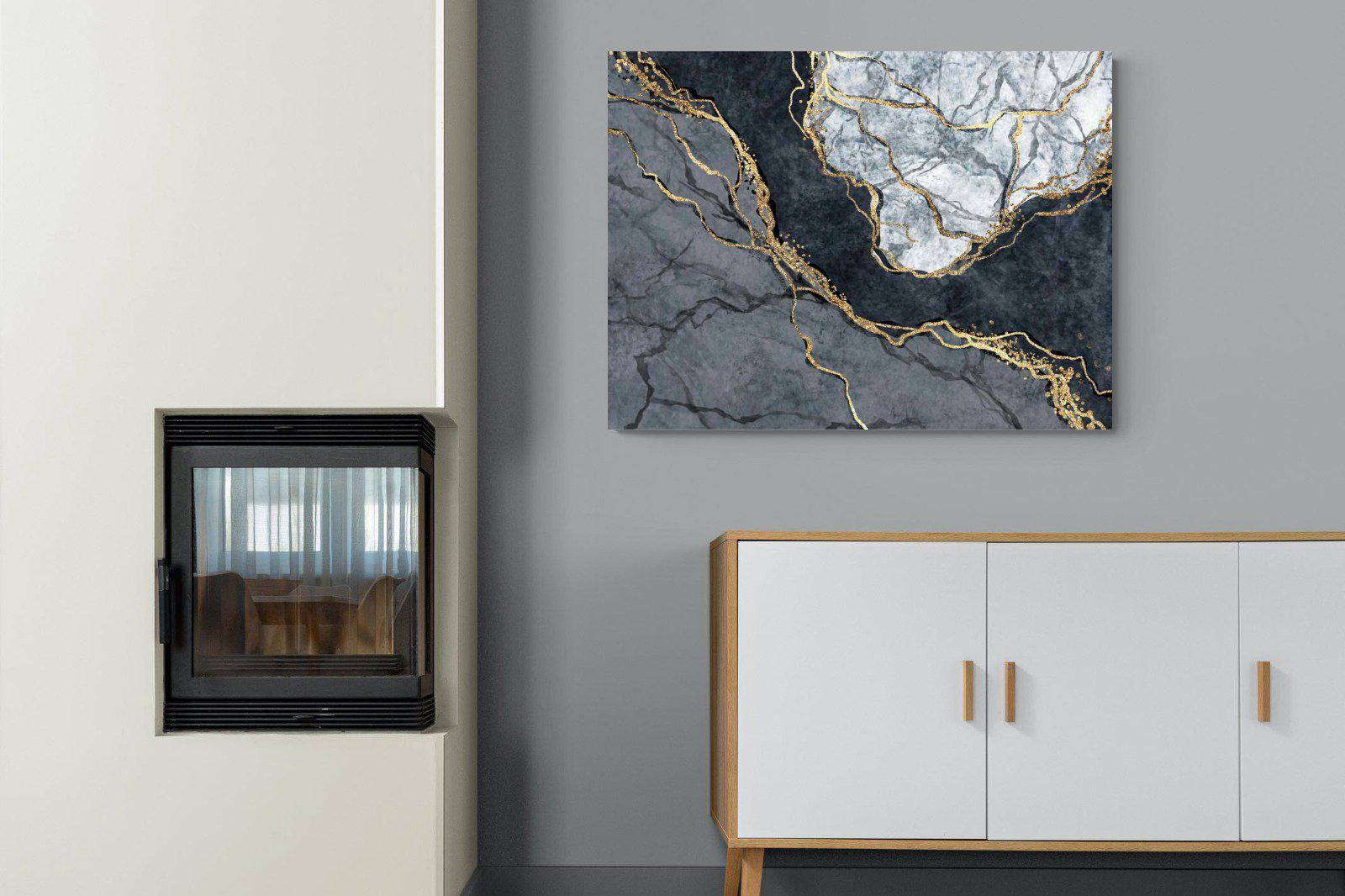 Charcoal & Gold-Wall_Art-100 x 75cm-Mounted Canvas-No Frame-Pixalot