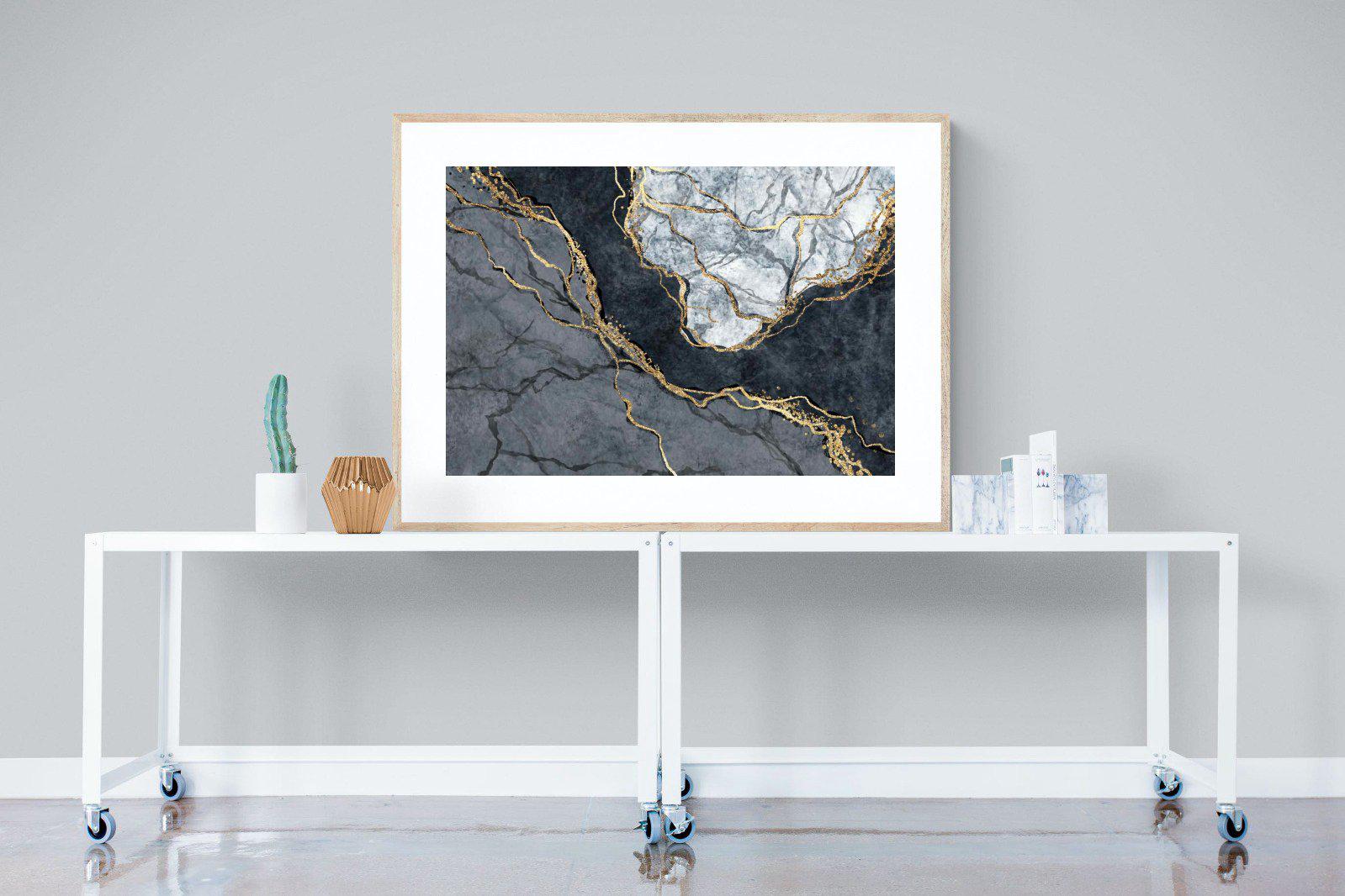 Charcoal & Gold-Wall_Art-120 x 90cm-Framed Print-Wood-Pixalot