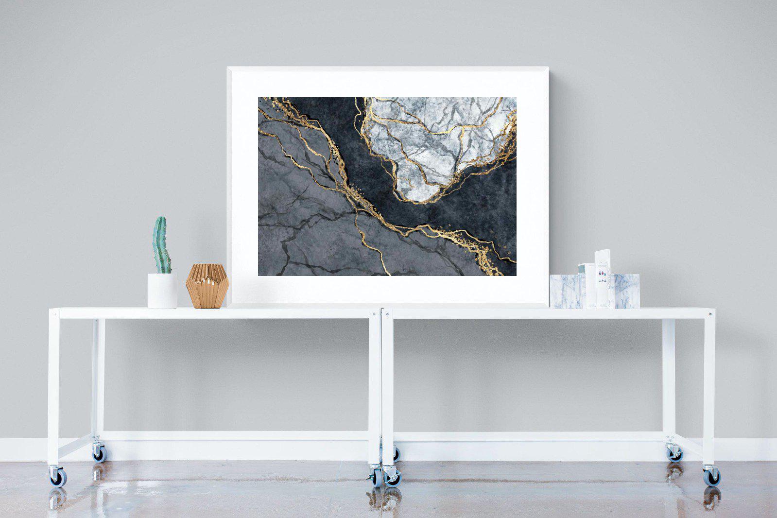 Charcoal & Gold-Wall_Art-120 x 90cm-Framed Print-White-Pixalot