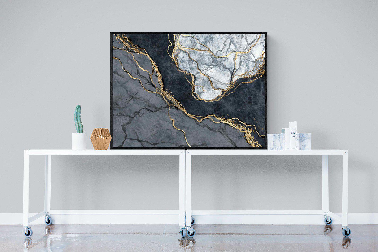 Charcoal & Gold-Wall_Art-120 x 90cm-Mounted Canvas-Black-Pixalot