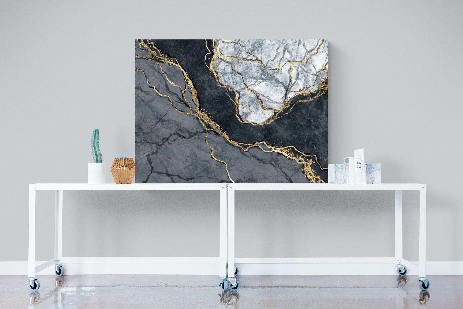 Charcoal & Gold-Wall_Art-120 x 90cm-Mounted Canvas-No Frame-Pixalot