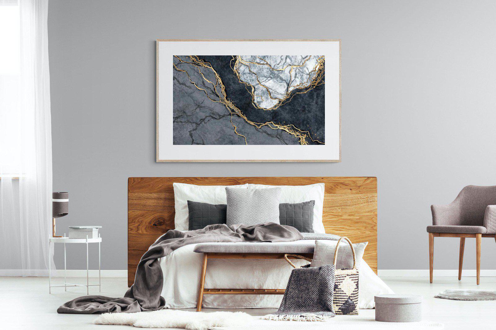 Charcoal & Gold-Wall_Art-150 x 100cm-Framed Print-Wood-Pixalot