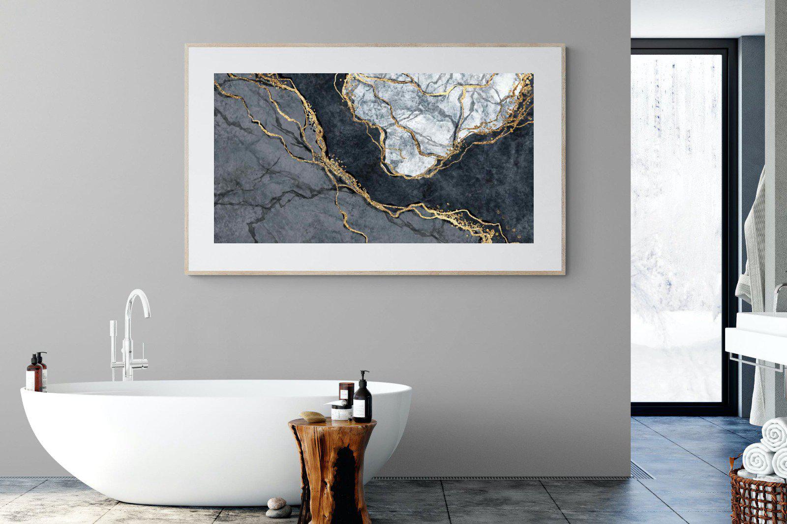 Charcoal & Gold-Wall_Art-180 x 110cm-Framed Print-Wood-Pixalot