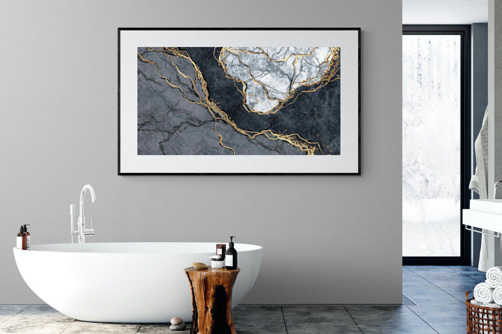 Charcoal & Gold-Wall_Art-180 x 110cm-Framed Print-Black-Pixalot