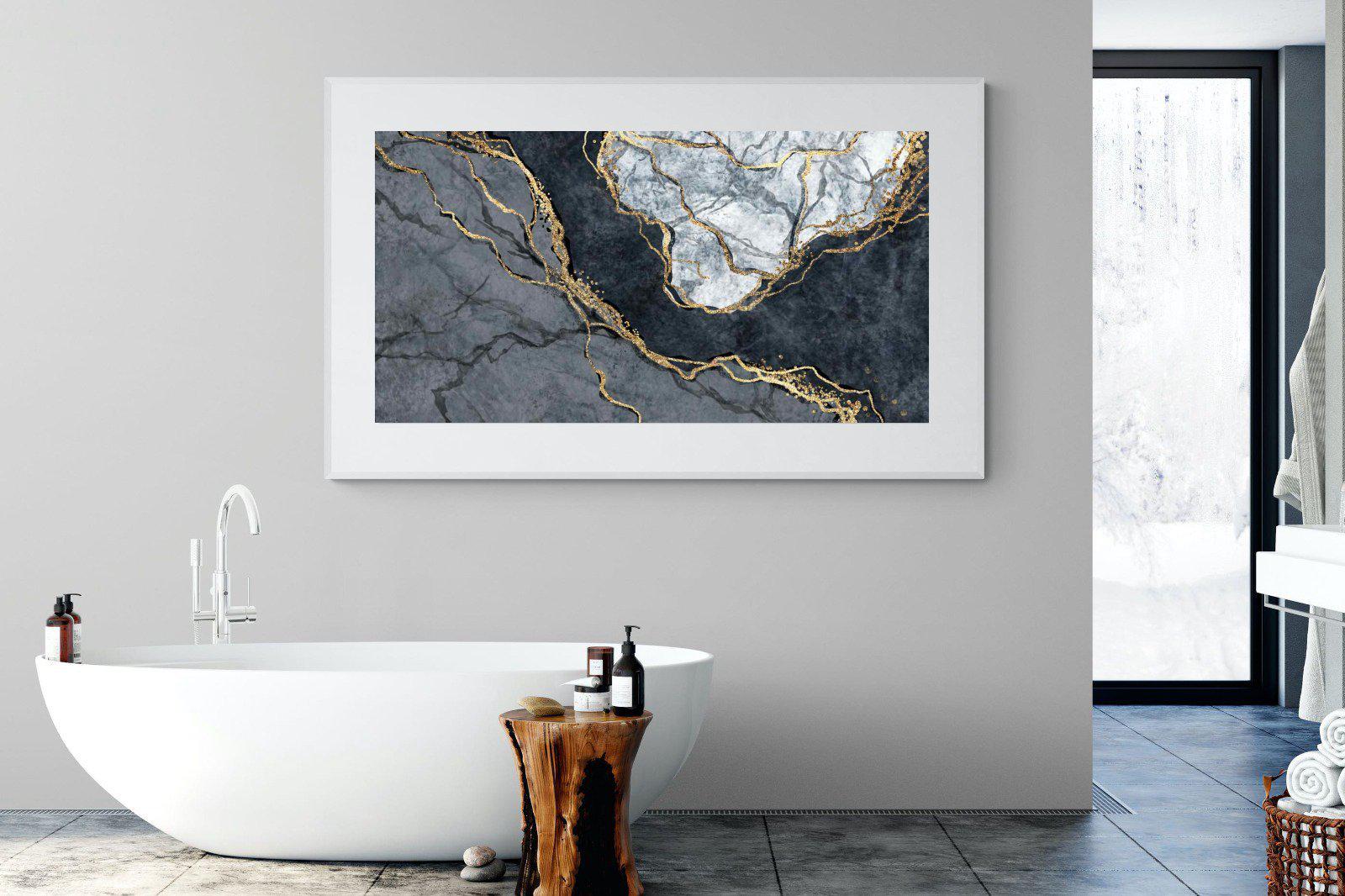 Charcoal & Gold-Wall_Art-180 x 110cm-Framed Print-White-Pixalot