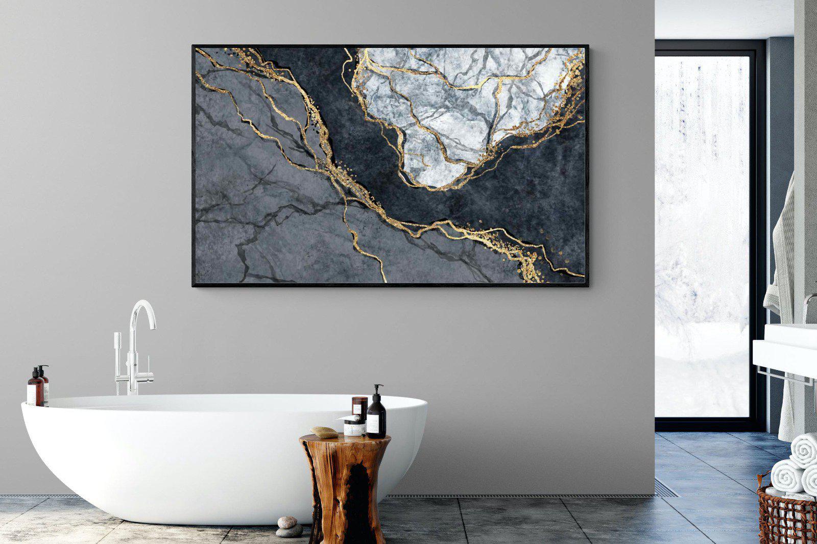 Charcoal & Gold-Wall_Art-180 x 110cm-Mounted Canvas-Black-Pixalot