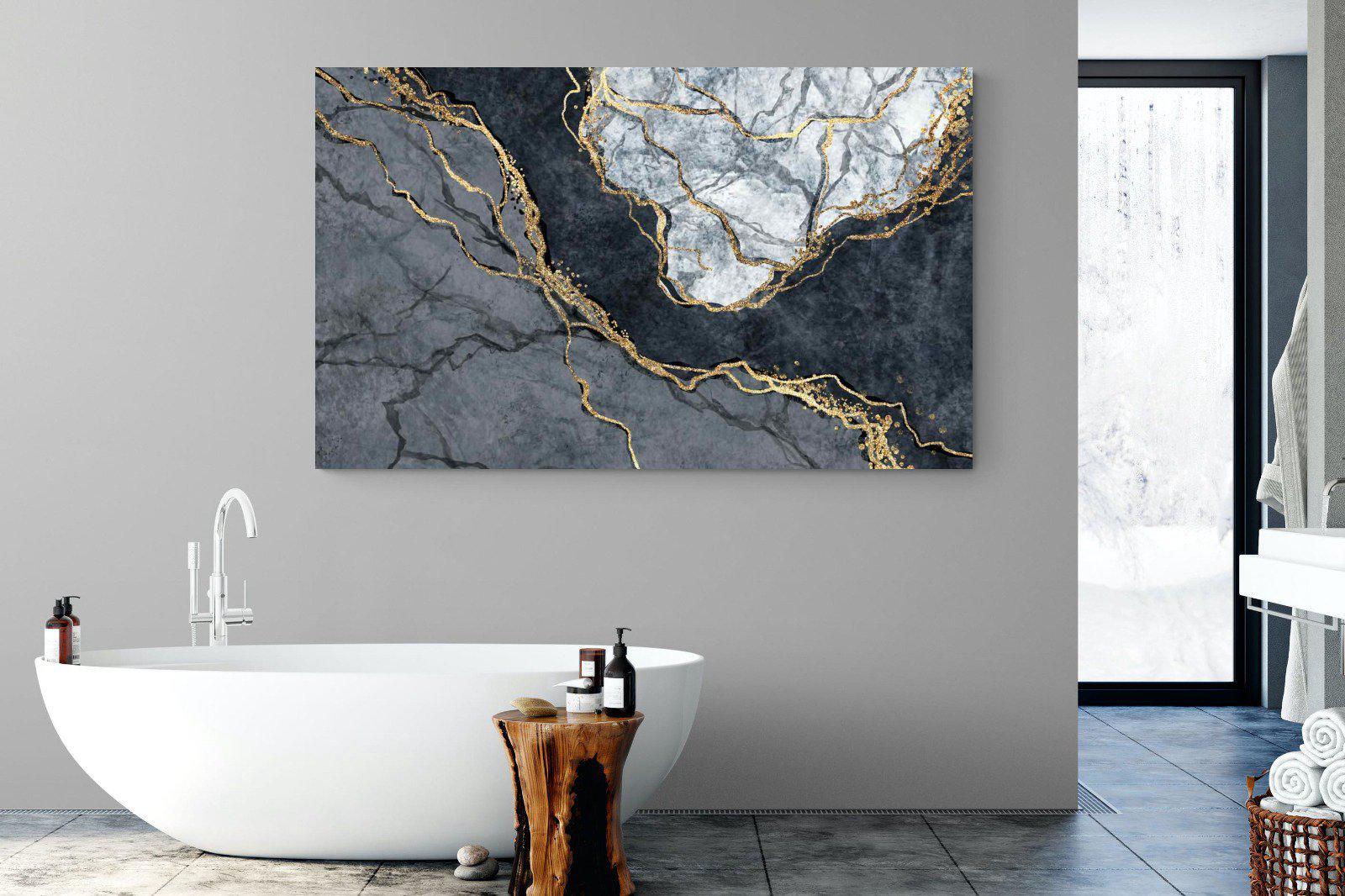 Charcoal & Gold-Wall_Art-180 x 110cm-Mounted Canvas-No Frame-Pixalot