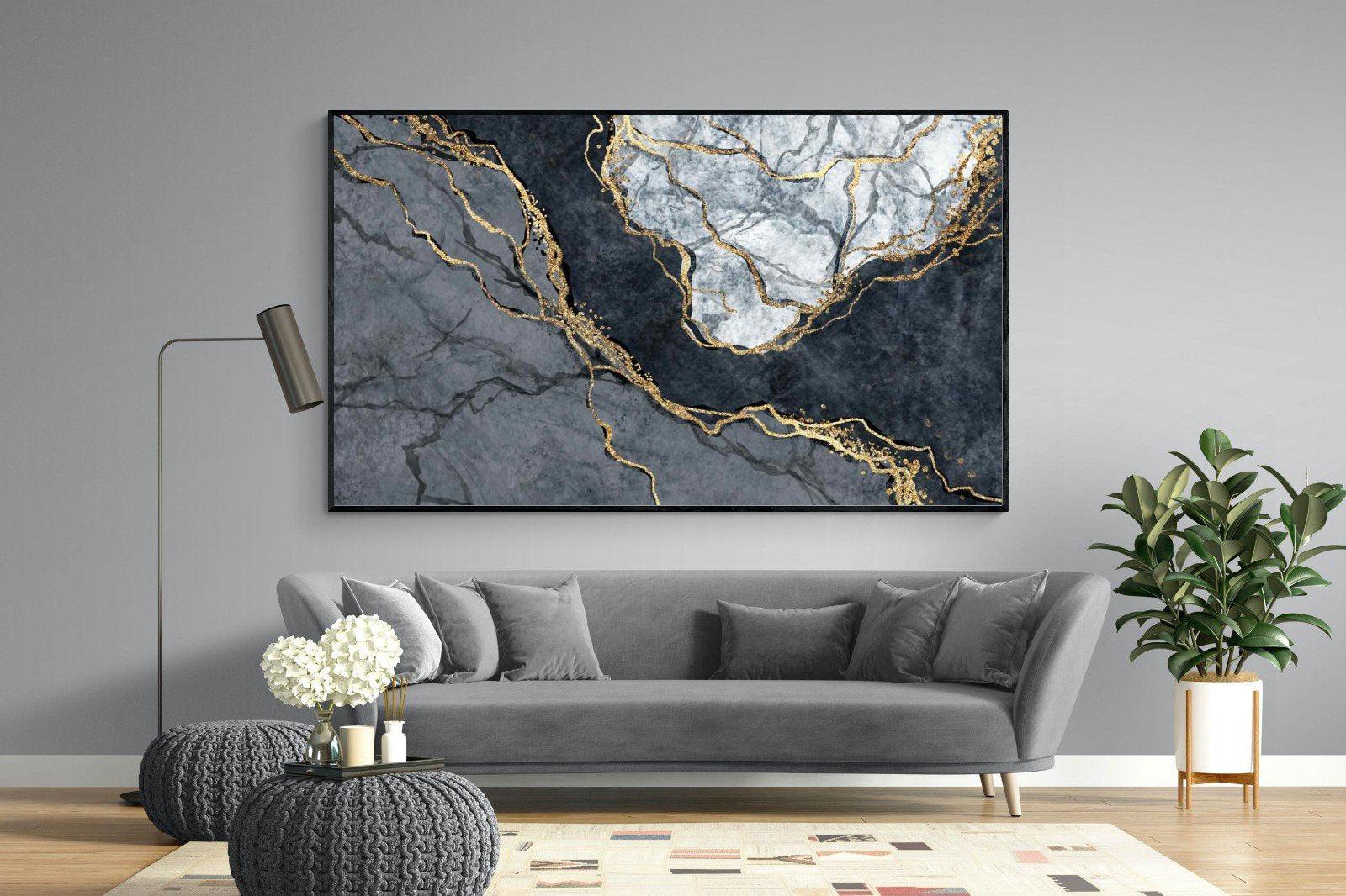 Charcoal & Gold-Wall_Art-220 x 130cm-Mounted Canvas-Black-Pixalot