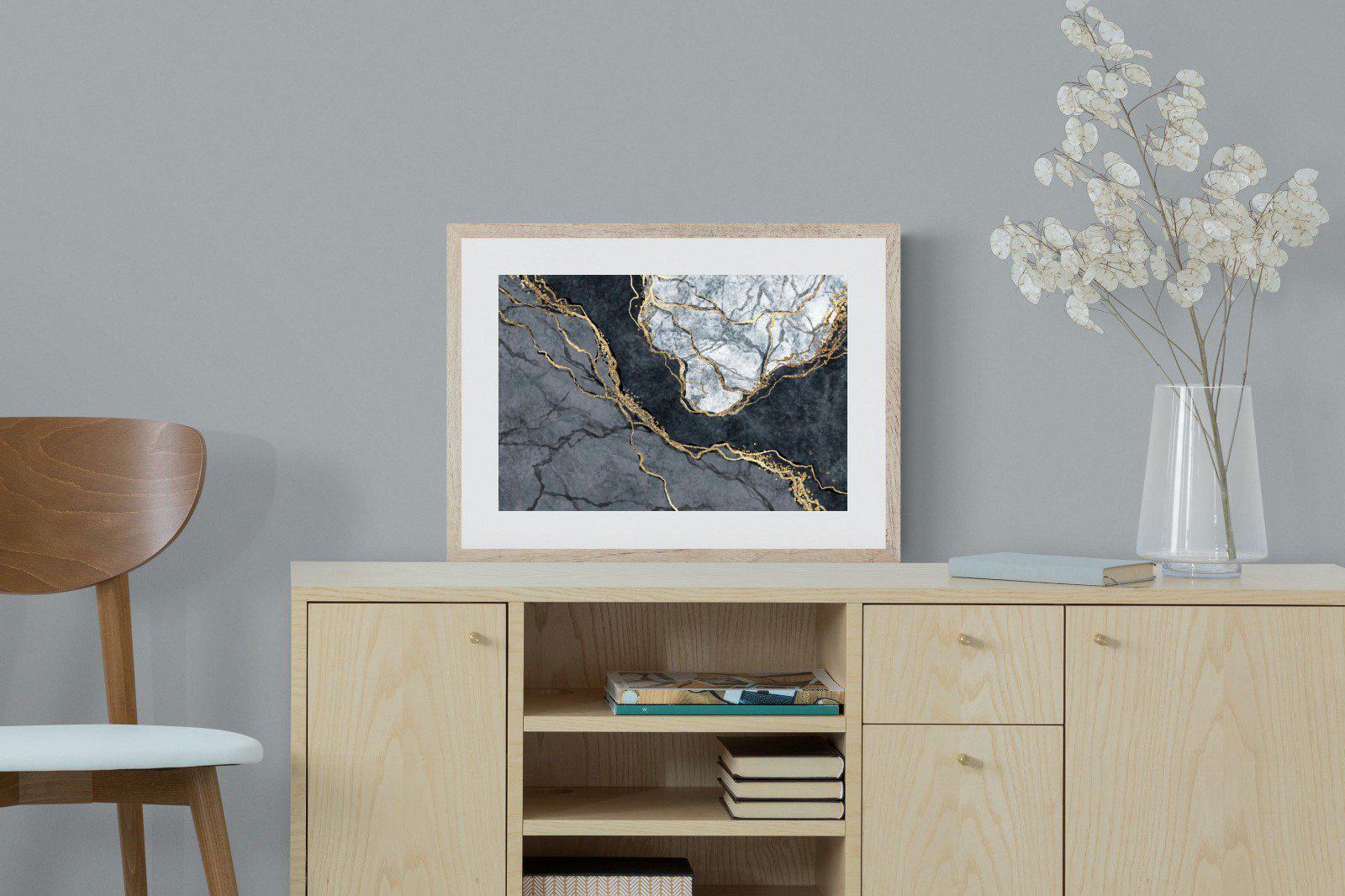 Charcoal & Gold-Wall_Art-60 x 45cm-Framed Print-Wood-Pixalot