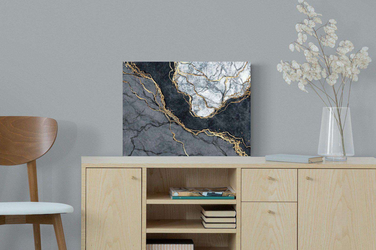 Charcoal & Gold-Wall_Art-60 x 45cm-Mounted Canvas-No Frame-Pixalot