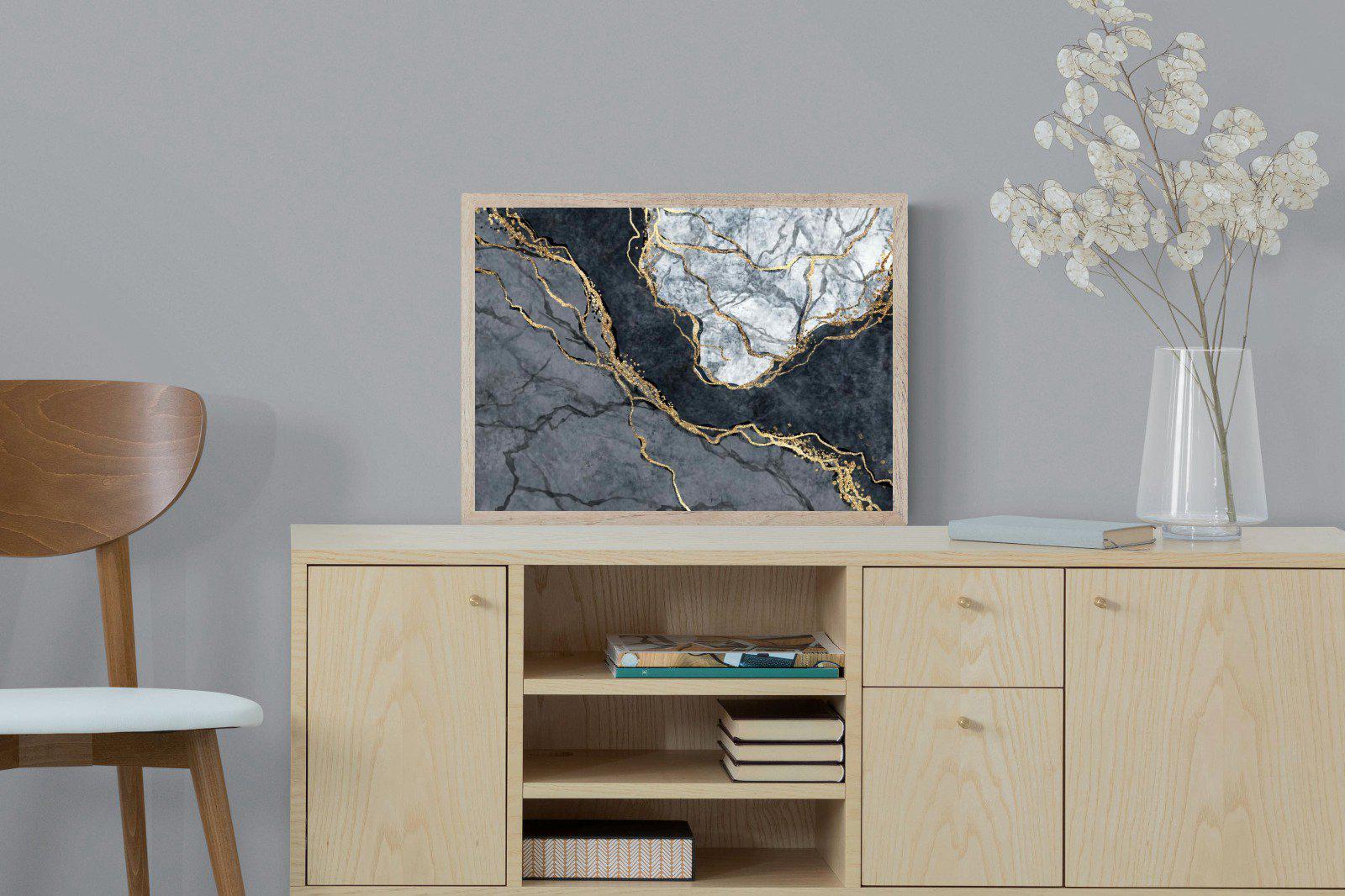 Charcoal & Gold-Wall_Art-60 x 45cm-Mounted Canvas-Wood-Pixalot