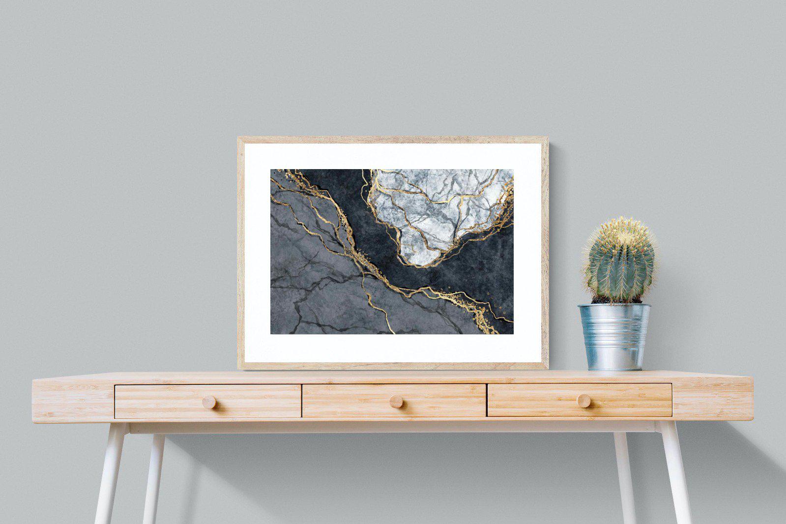 Charcoal & Gold-Wall_Art-80 x 60cm-Framed Print-Wood-Pixalot