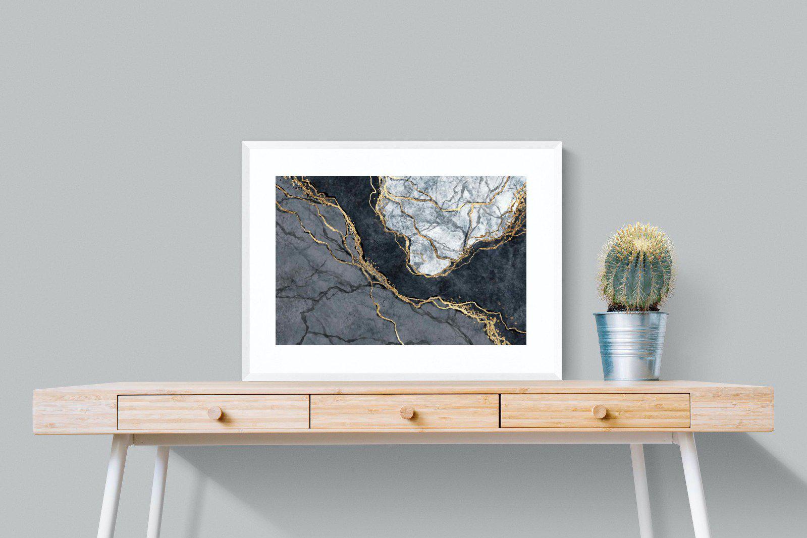 Charcoal & Gold-Wall_Art-80 x 60cm-Framed Print-White-Pixalot
