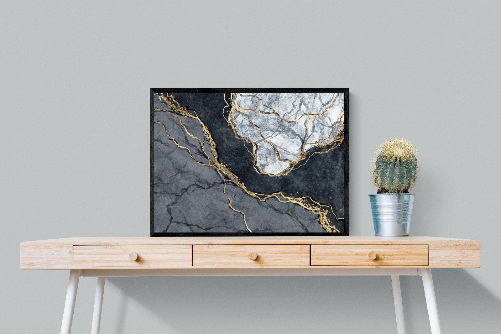 Charcoal & Gold-Wall_Art-80 x 60cm-Mounted Canvas-Black-Pixalot