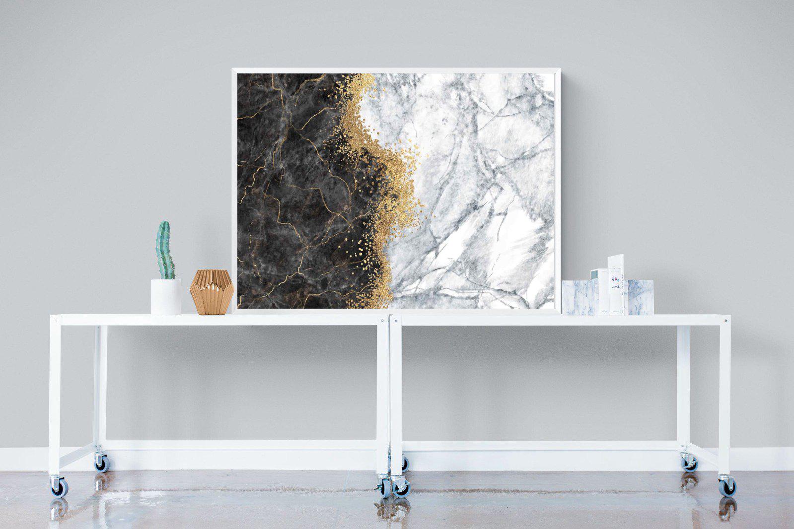 Charcoal Grey Gold-Wall_Art-120 x 90cm-Mounted Canvas-White-Pixalot
