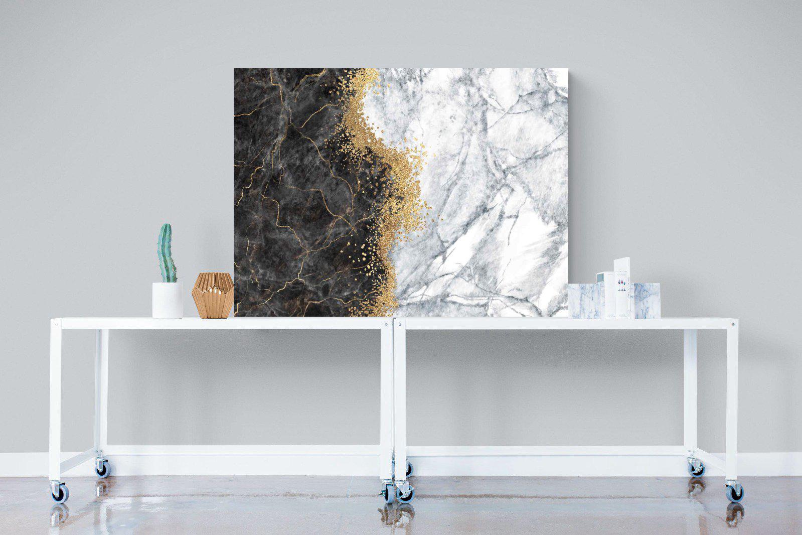 Charcoal Grey Gold-Wall_Art-120 x 90cm-Mounted Canvas-No Frame-Pixalot