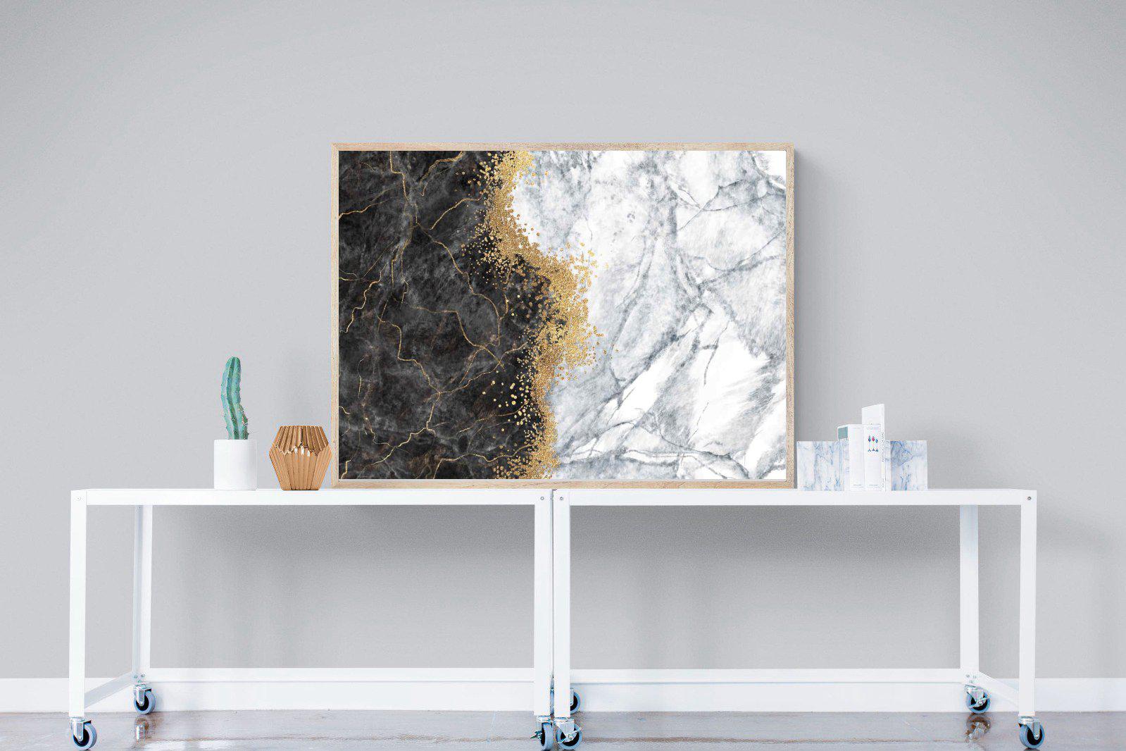 Charcoal Grey Gold-Wall_Art-120 x 90cm-Mounted Canvas-Wood-Pixalot