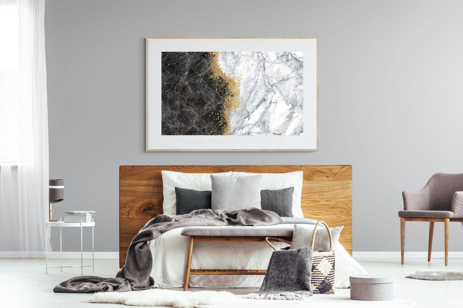 Charcoal Grey Gold-Wall_Art-150 x 100cm-Framed Print-Wood-Pixalot
