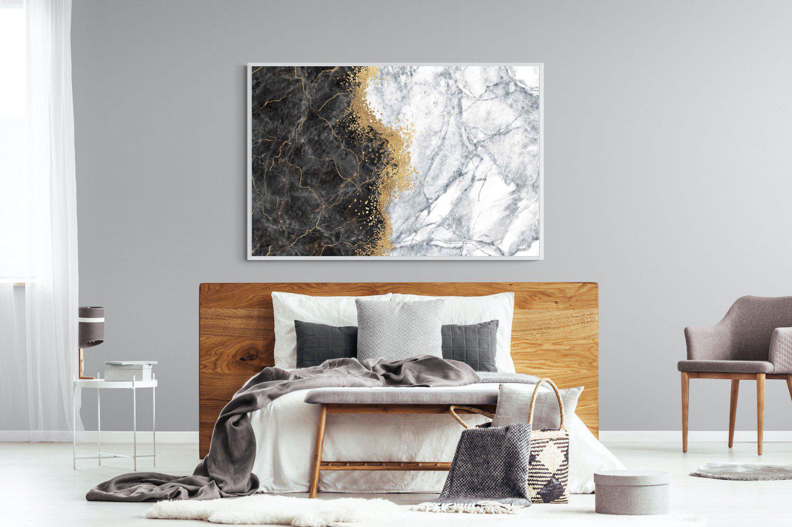 Charcoal Grey Gold-Wall_Art-150 x 100cm-Mounted Canvas-White-Pixalot