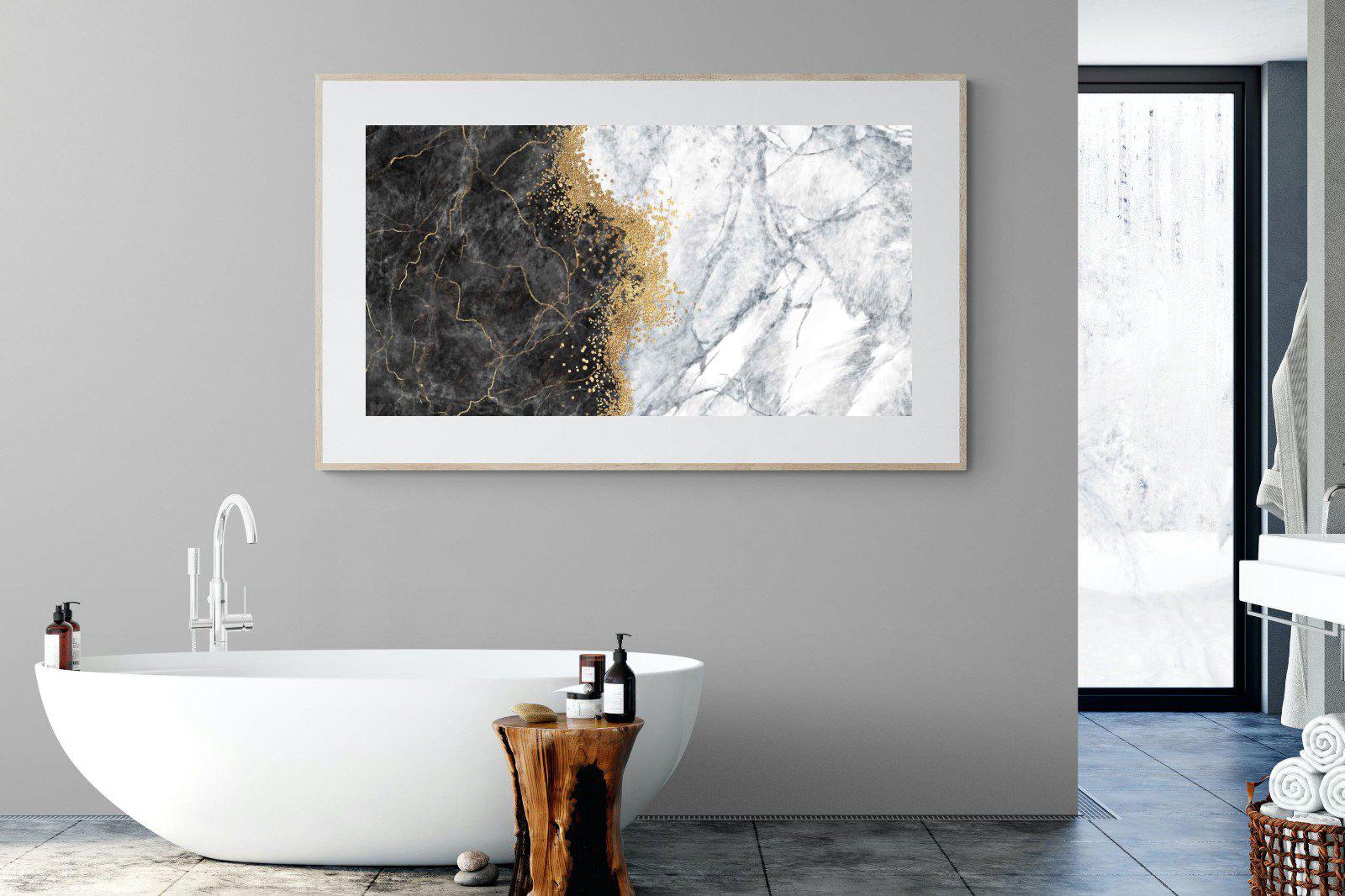 Charcoal Grey Gold-Wall_Art-180 x 110cm-Framed Print-Wood-Pixalot