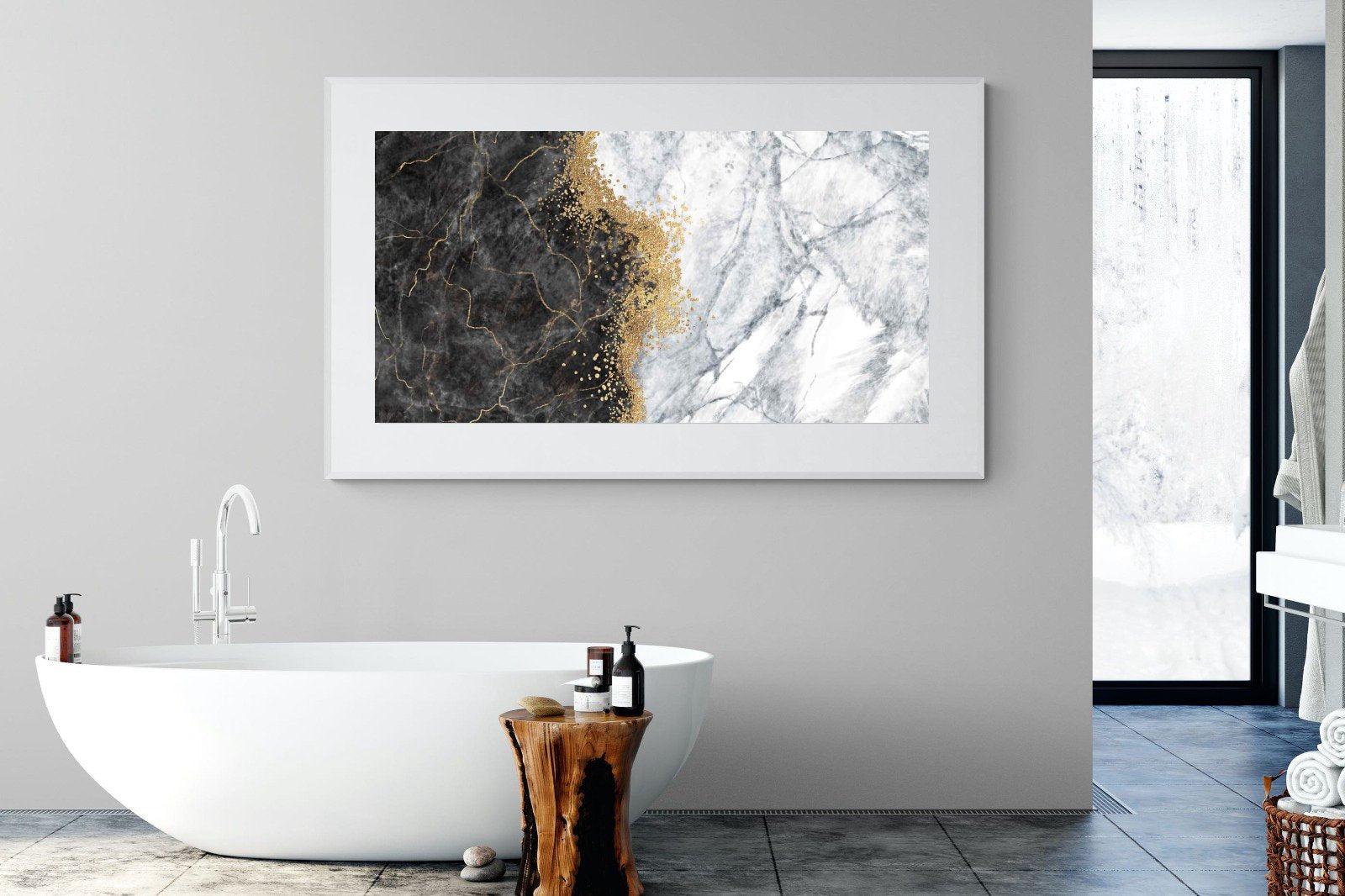 Charcoal Grey Gold-Wall_Art-180 x 110cm-Framed Print-White-Pixalot