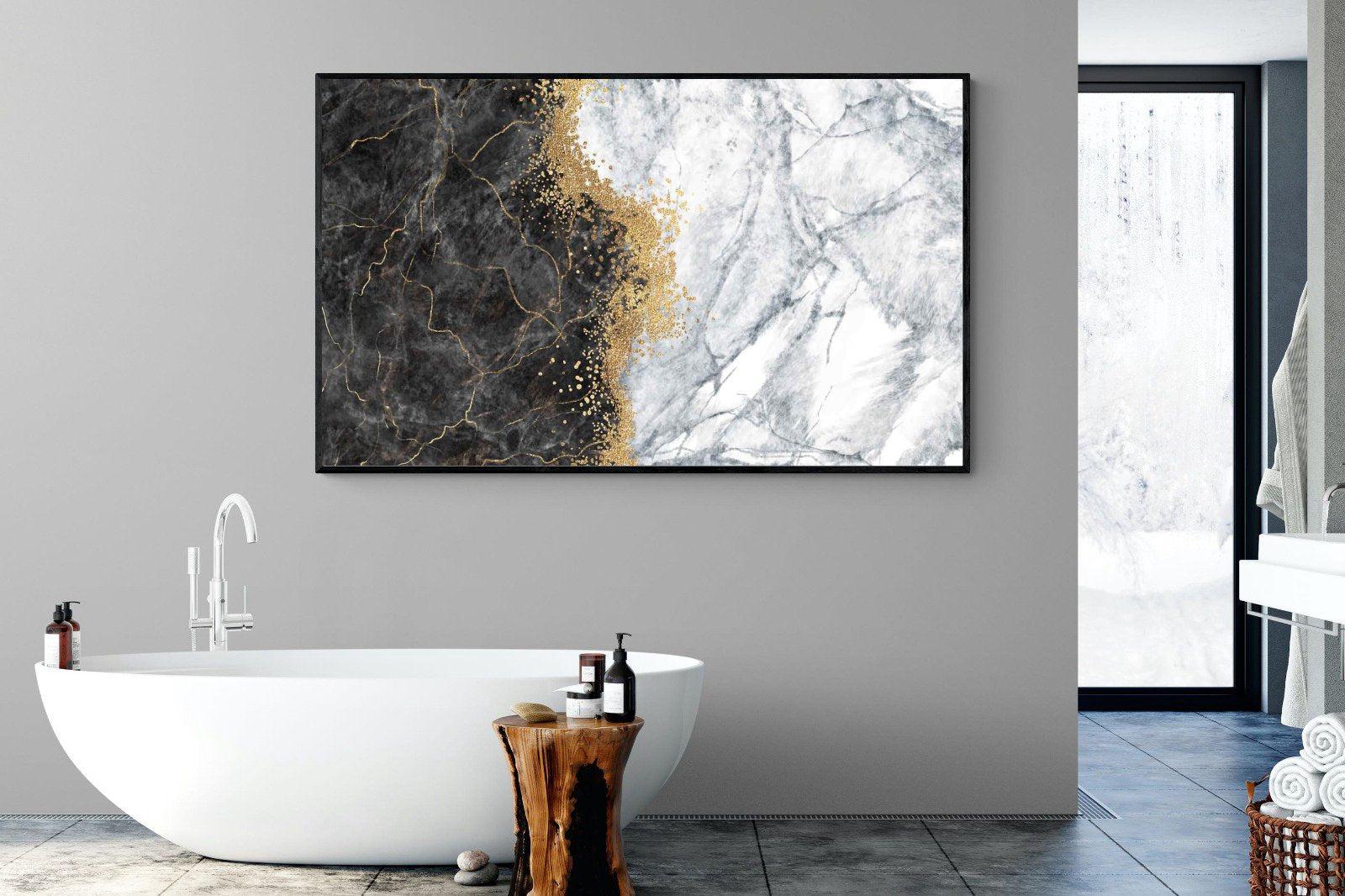 Charcoal Grey Gold-Wall_Art-180 x 110cm-Mounted Canvas-Black-Pixalot