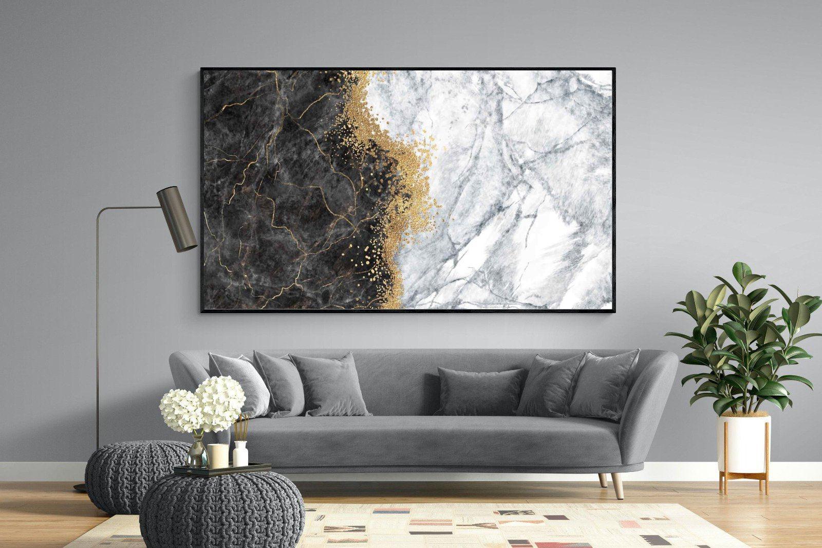 Charcoal Grey Gold-Wall_Art-220 x 130cm-Mounted Canvas-Black-Pixalot