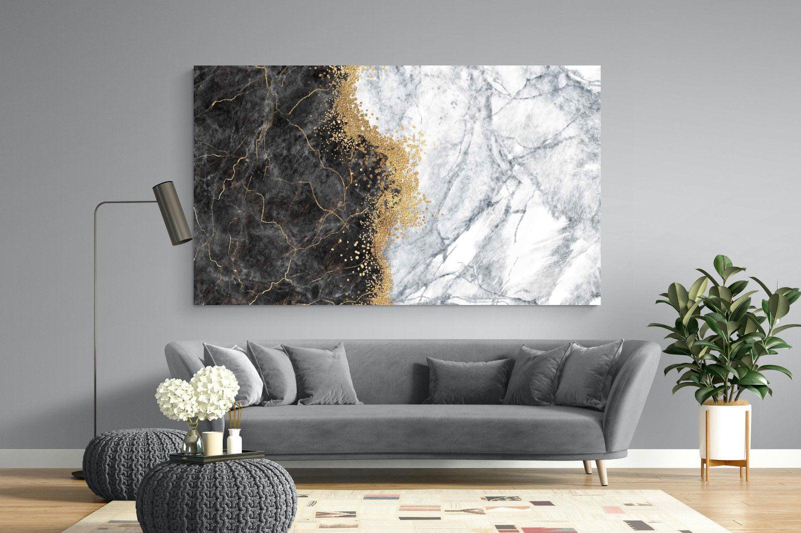 Charcoal Grey Gold-Wall_Art-220 x 130cm-Mounted Canvas-No Frame-Pixalot