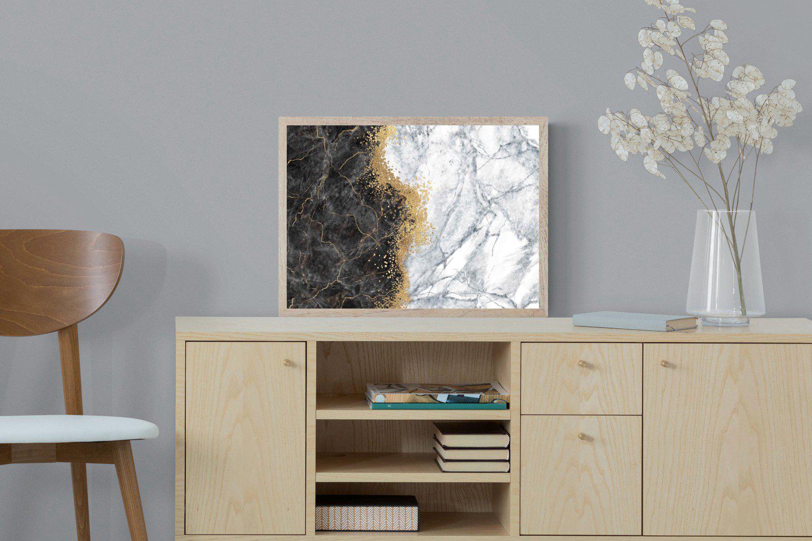 Charcoal Grey Gold-Wall_Art-60 x 45cm-Mounted Canvas-Wood-Pixalot
