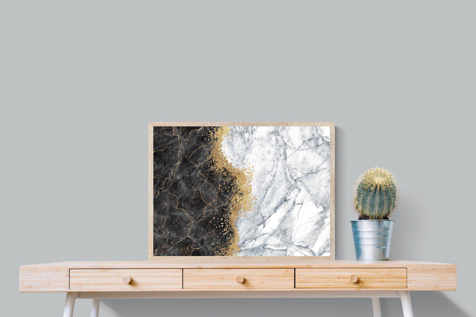 Charcoal Grey Gold-Wall_Art-80 x 60cm-Mounted Canvas-Wood-Pixalot