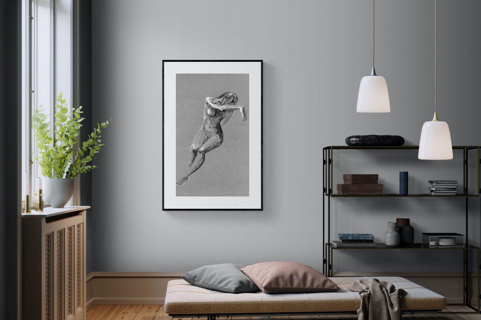 Charcoal Sketch-Wall_Art-100 x 150cm-Framed Print-Black-Pixalot
