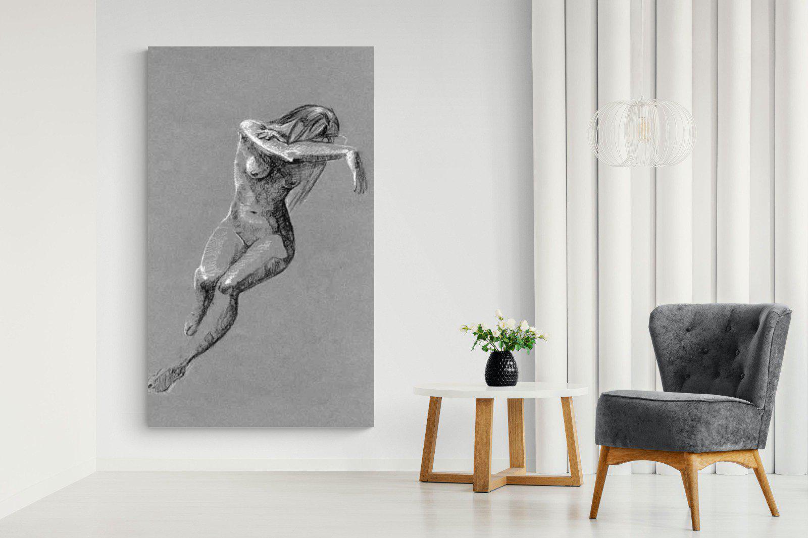 Charcoal Sketch-Wall_Art-130 x 220cm-Mounted Canvas-No Frame-Pixalot