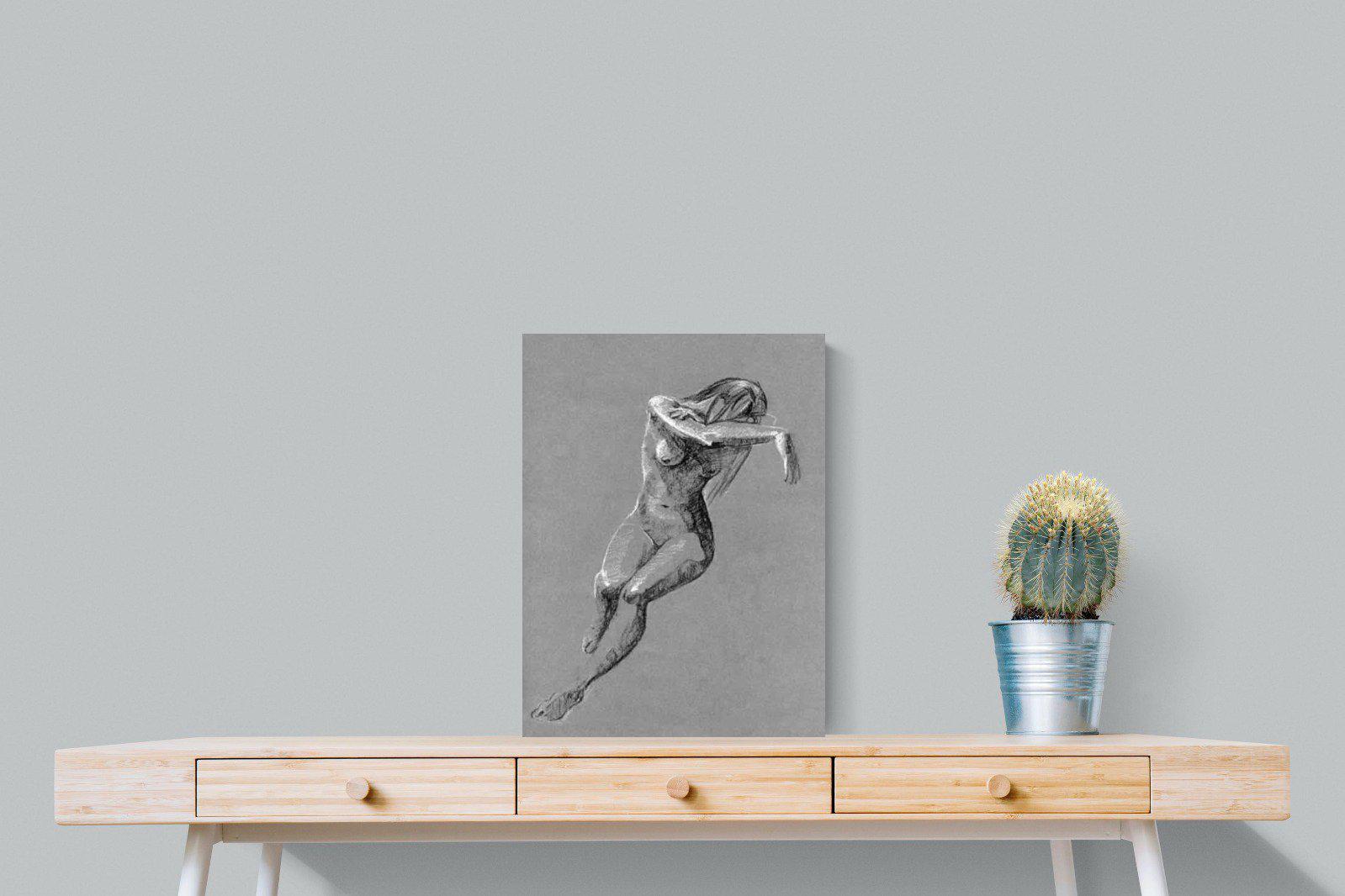 Charcoal Sketch-Wall_Art-45 x 60cm-Mounted Canvas-No Frame-Pixalot
