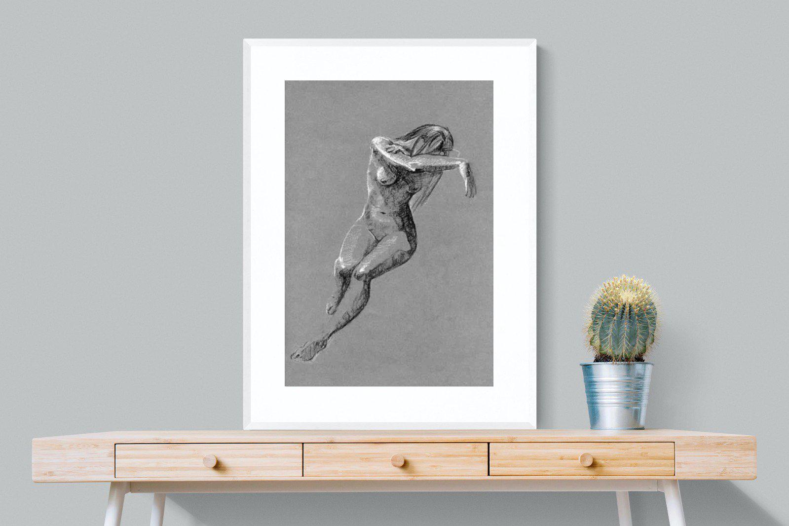 Charcoal Sketch-Wall_Art-75 x 100cm-Framed Print-White-Pixalot