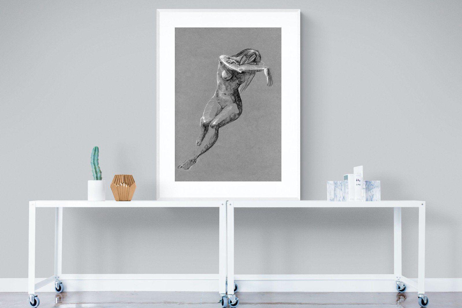 Charcoal Sketch-Wall_Art-90 x 120cm-Framed Print-White-Pixalot