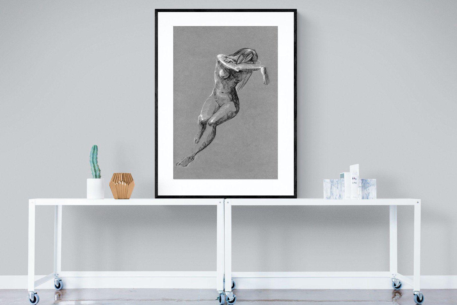 Charcoal Sketch-Wall_Art-90 x 120cm-Framed Print-Black-Pixalot