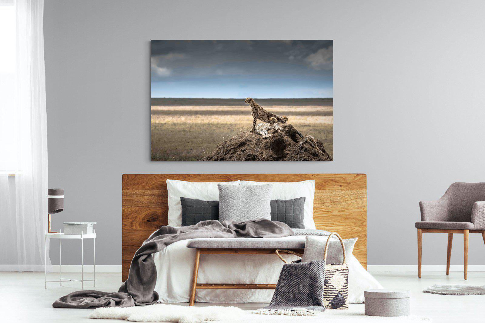 Cheetah Family-Wall_Art-150 x 100cm-Mounted Canvas-No Frame-Pixalot