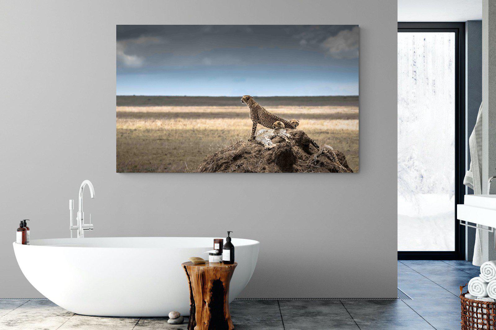 Cheetah Family-Wall_Art-180 x 110cm-Mounted Canvas-No Frame-Pixalot