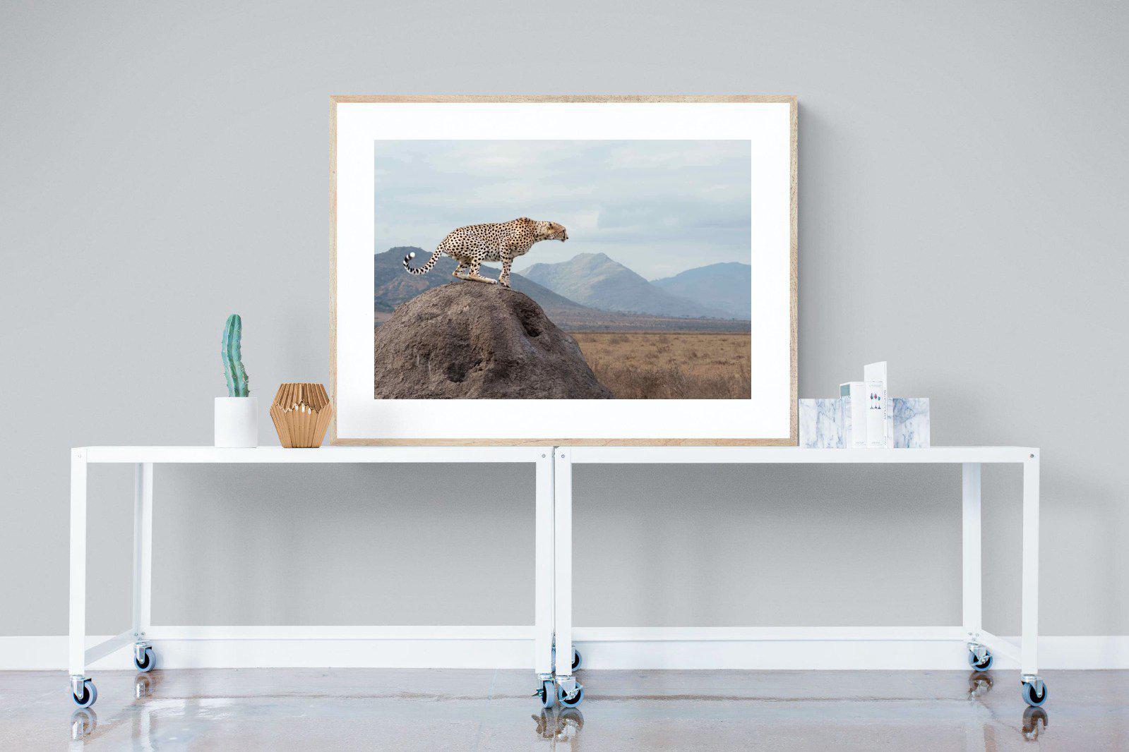 Cheetah-Wall_Art-120 x 90cm-Framed Print-Wood-Pixalot