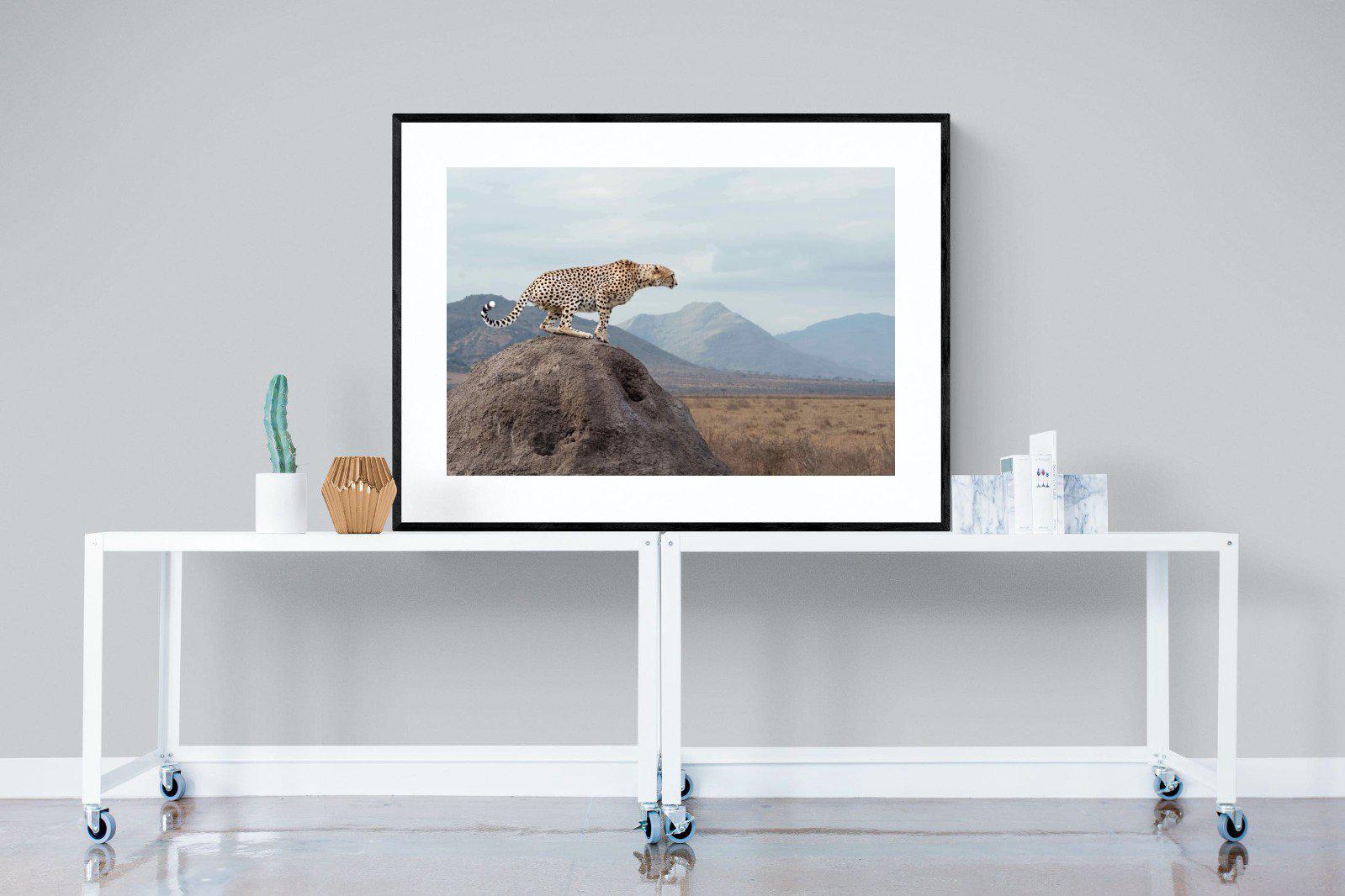 Cheetah-Wall_Art-120 x 90cm-Framed Print-Black-Pixalot
