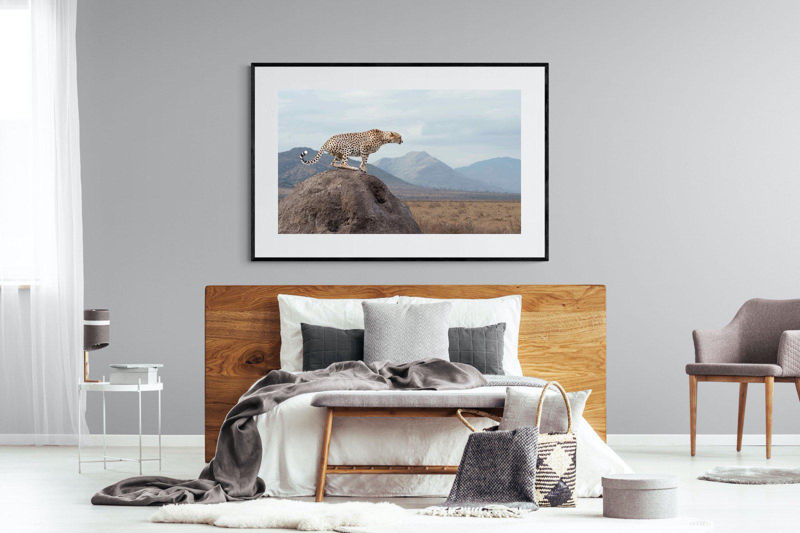 Cheetah-Wall_Art-150 x 100cm-Framed Print-Black-Pixalot